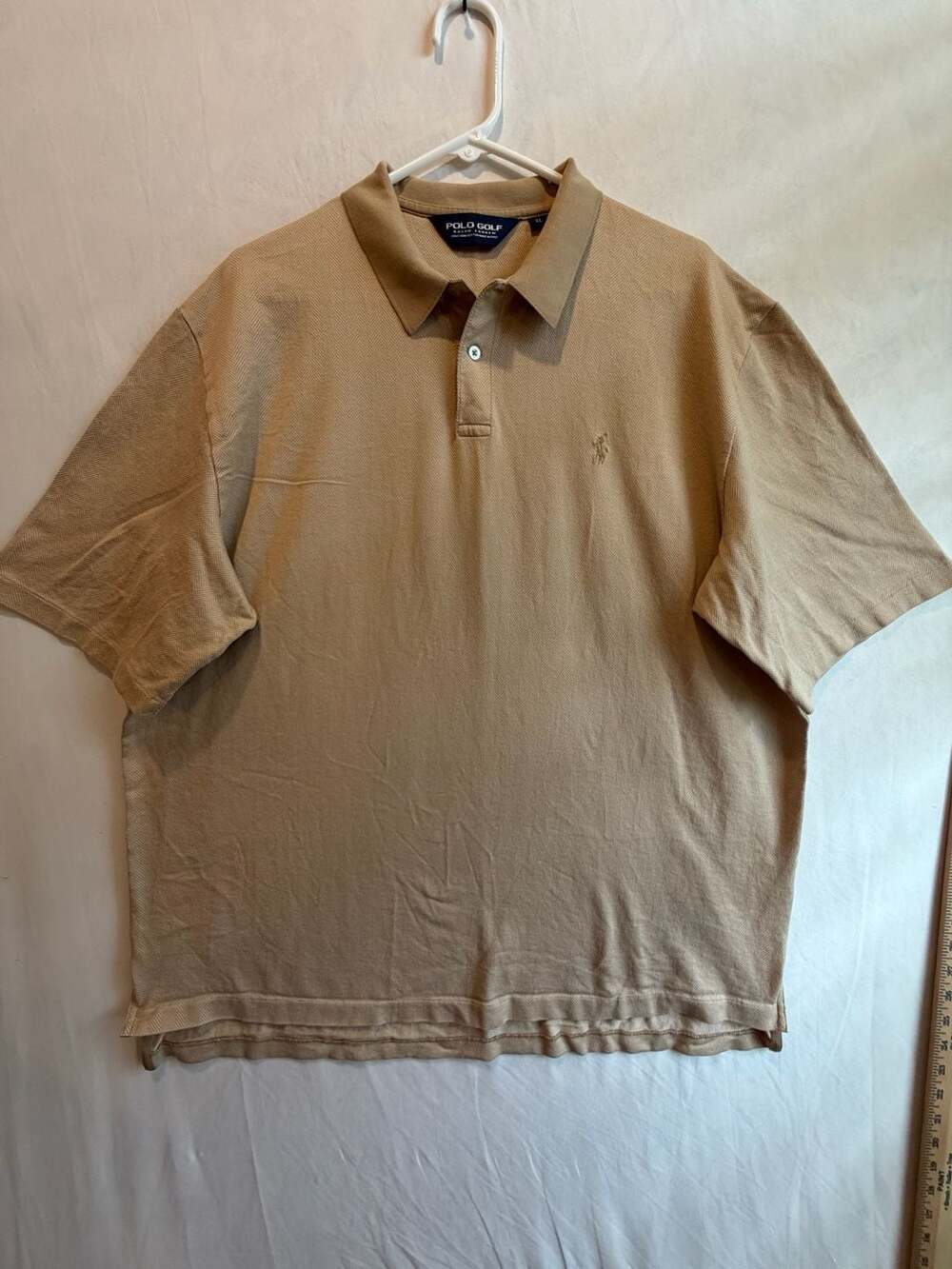 Polo Golf Ralph Lauren herringbone Polo Shirt XL Beige Pima Cotton